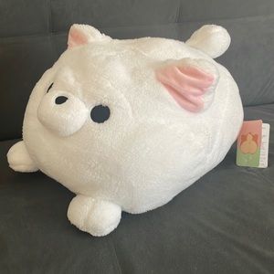 Soft and Pluffy Big White Shiba Dango Plush, NWT